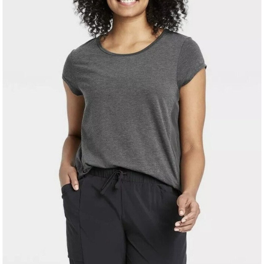 All In Motion Activewear Tee T-Shirt Womens Size XS Top Gray Mesh Sides NEW